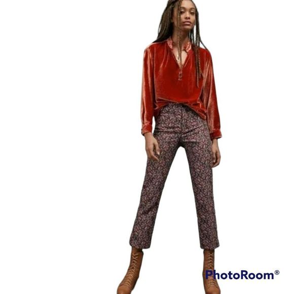 The Essential Slim By Anthropologie Pants - NWT The Essential Slim By Anthropologie Women's Floral Print Trouser Size US 2
